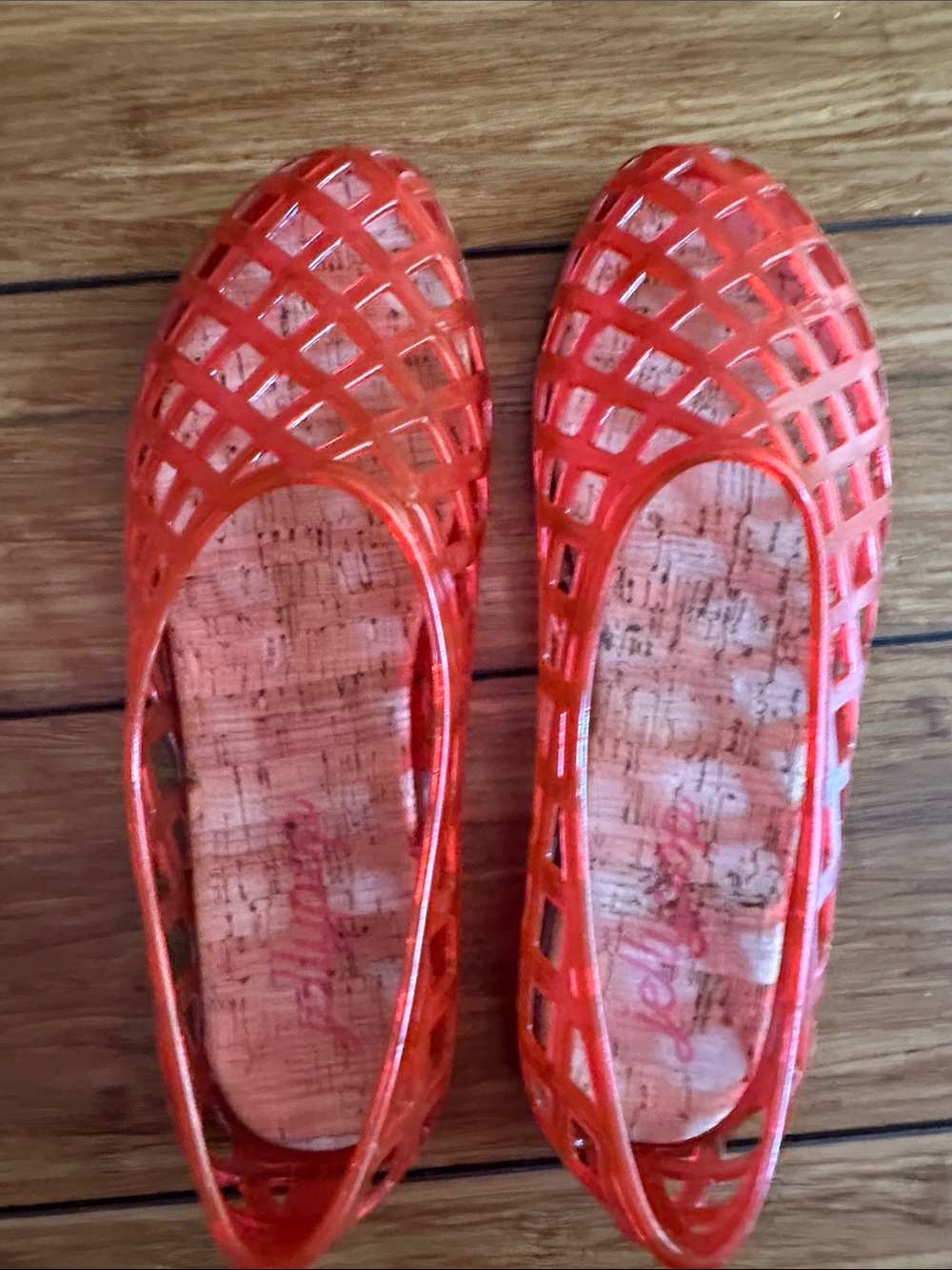 Women's Red Jelly Ballet Flats